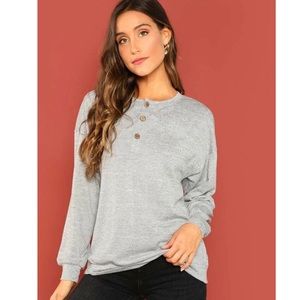 Button front pullover